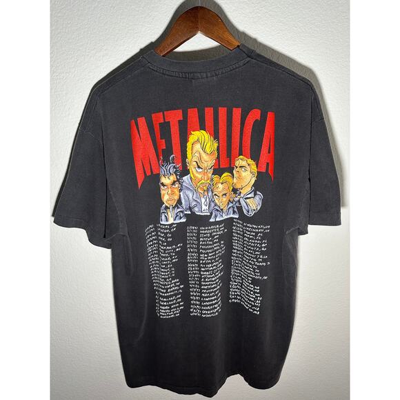 Metallica Cartoon North America 1996 Tour Vintage Reprint Single Stitch T-shirt - Picture 2 of 8